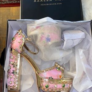Azalea Wang Jewelled Platform Heel Sandals